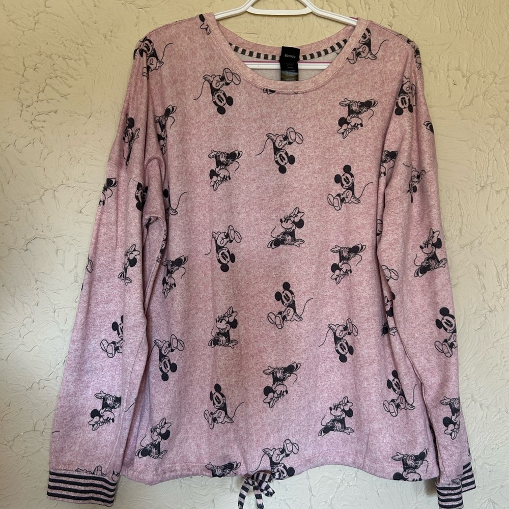 Disney Pink Crew Neck Sweater with Minnie and Mickey
